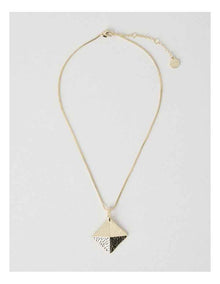 Hammered Pyramid Pendant Necklace in Gold