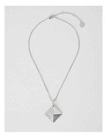 Hammered Pyramid Pendant Necklace in Silver