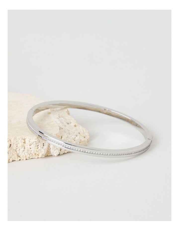 Fine Diamante Bangle in Silver