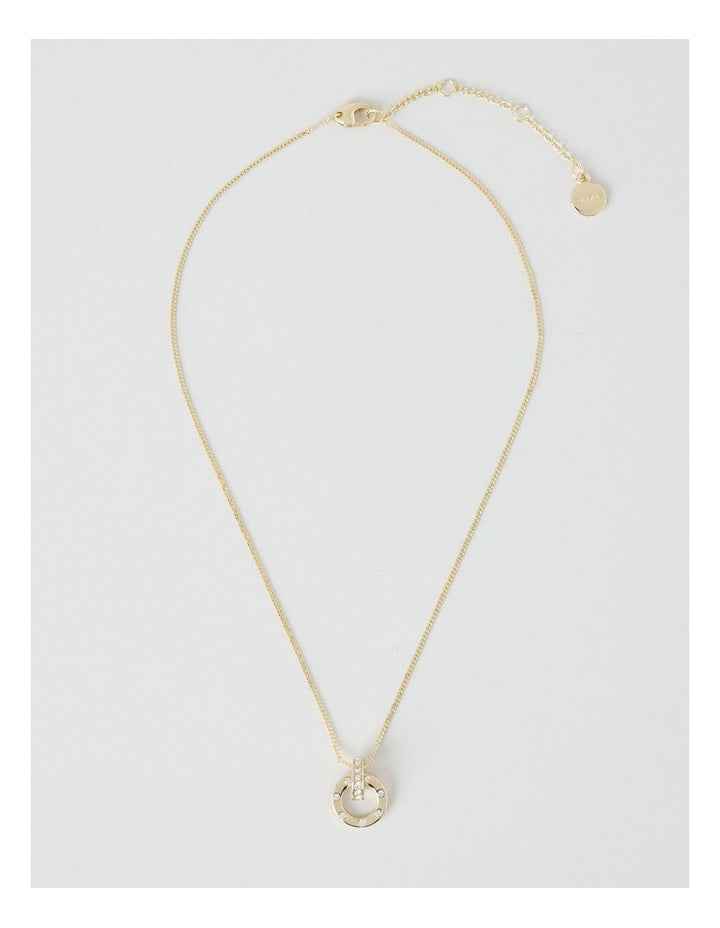 Gold Diamante Studded Circle Necklace