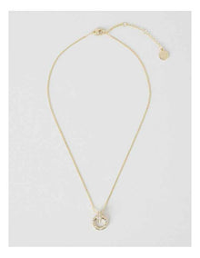 Gold Diamante Studded Circle Necklace