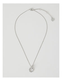 Silver Diamante Studded Circle Necklace