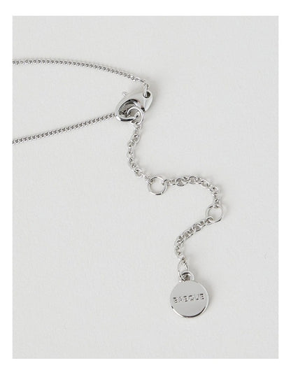 Silver Diamante Studded Circle Necklace