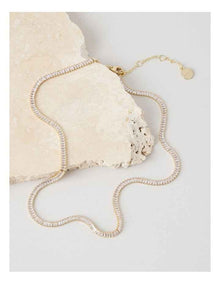 Rectangle Tennis Necklace in Gold