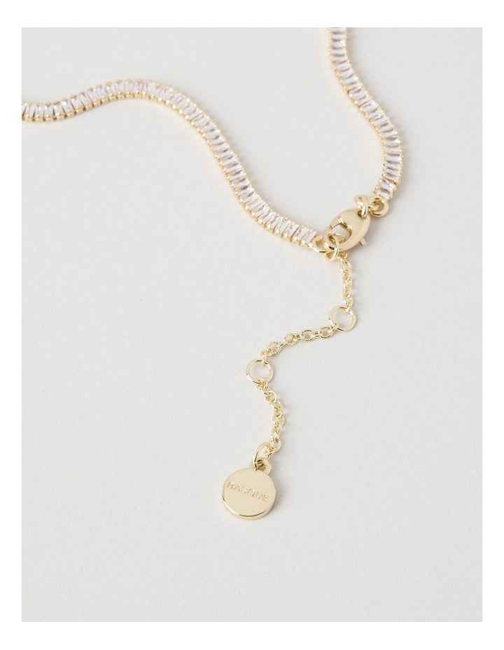 Rectangle Tennis Necklace in Gold