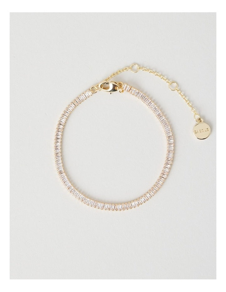 Rectangle Tennis Bracelet in Gold