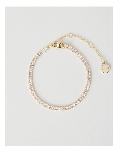 Rectangle Tennis Bracelet in Gold