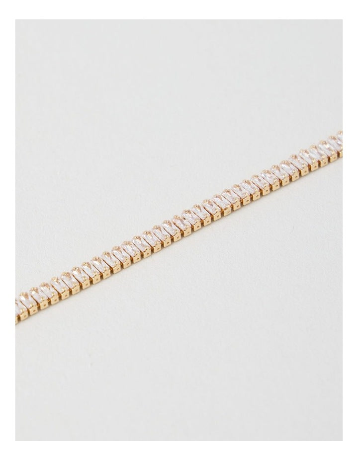 Rectangle Tennis Bracelet in Gold
