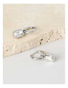 Diamante Drop Sleeper in Silver