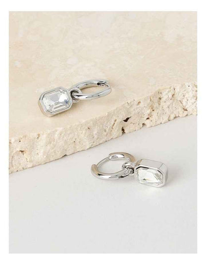 Diamante Drop Sleeper in Silver