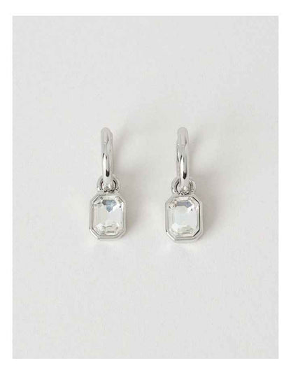 Diamante Drop Sleeper in Silver