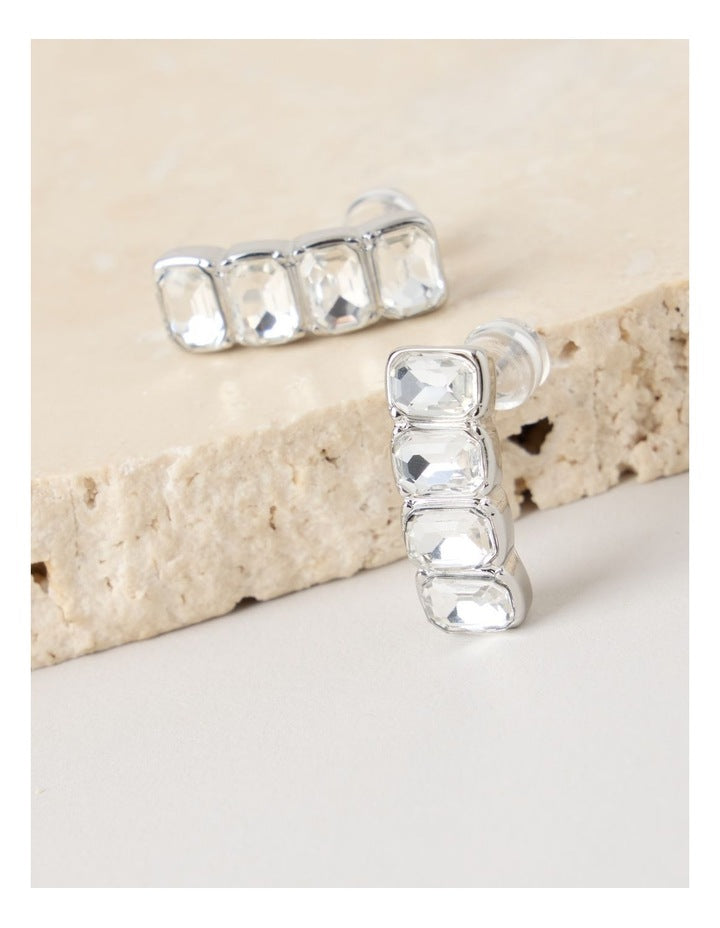 Quadruple Diamante Stud in Silver