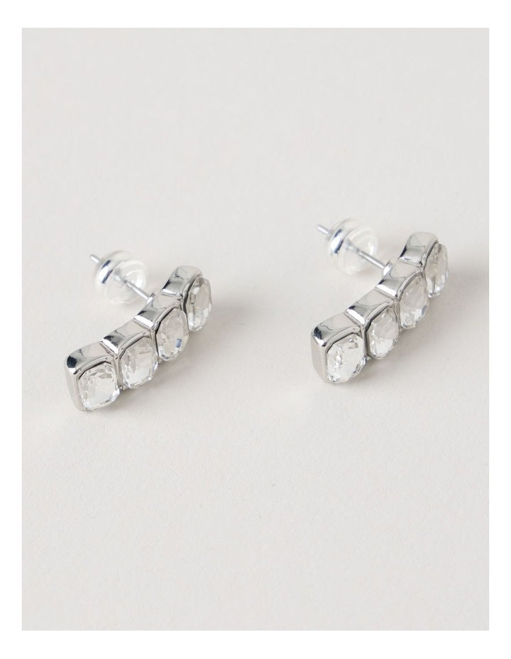 Quadruple Diamante Stud in Silver