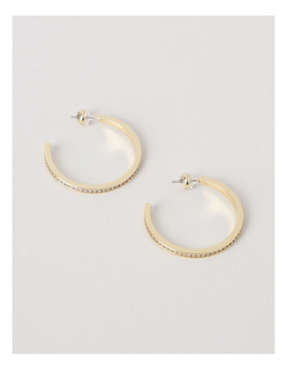 Diamante Open Hoop in Gold