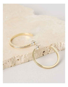 Diamante Open Hoop in Gold