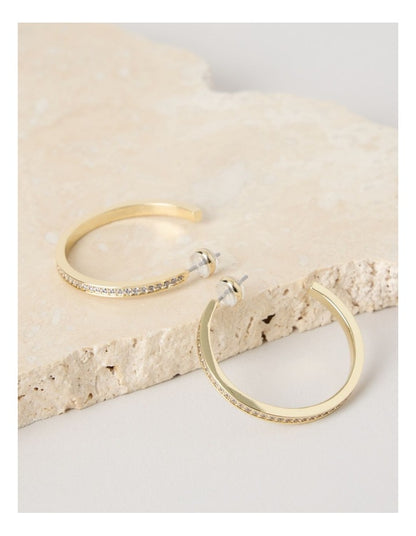 Diamante Open Hoop in Gold