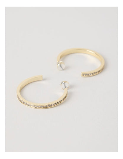 Diamante Open Hoop in Gold