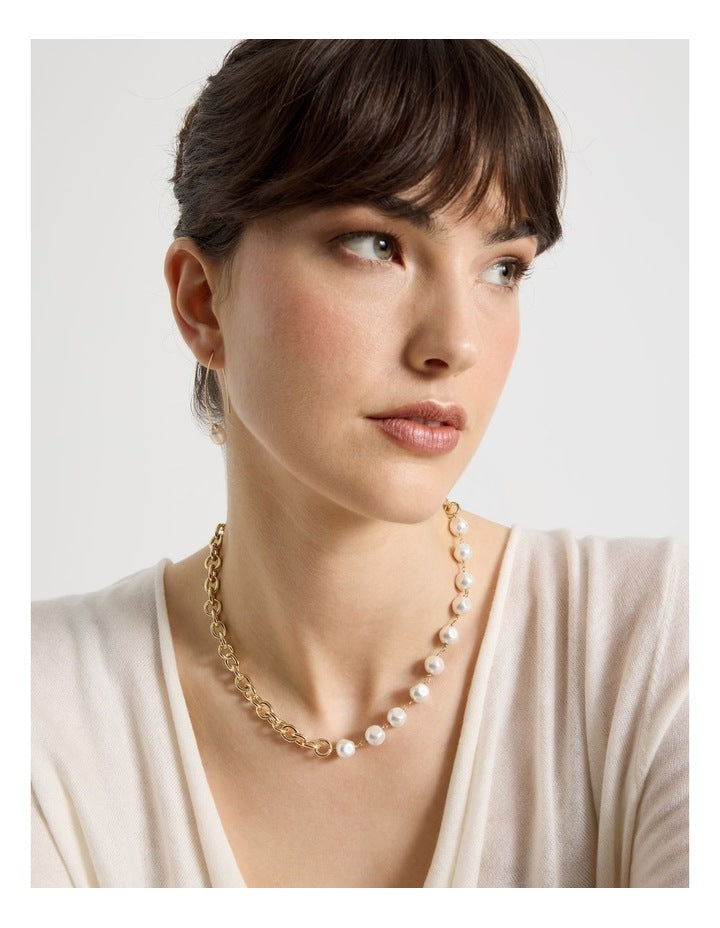 Gold Chain and Pearl Necklace