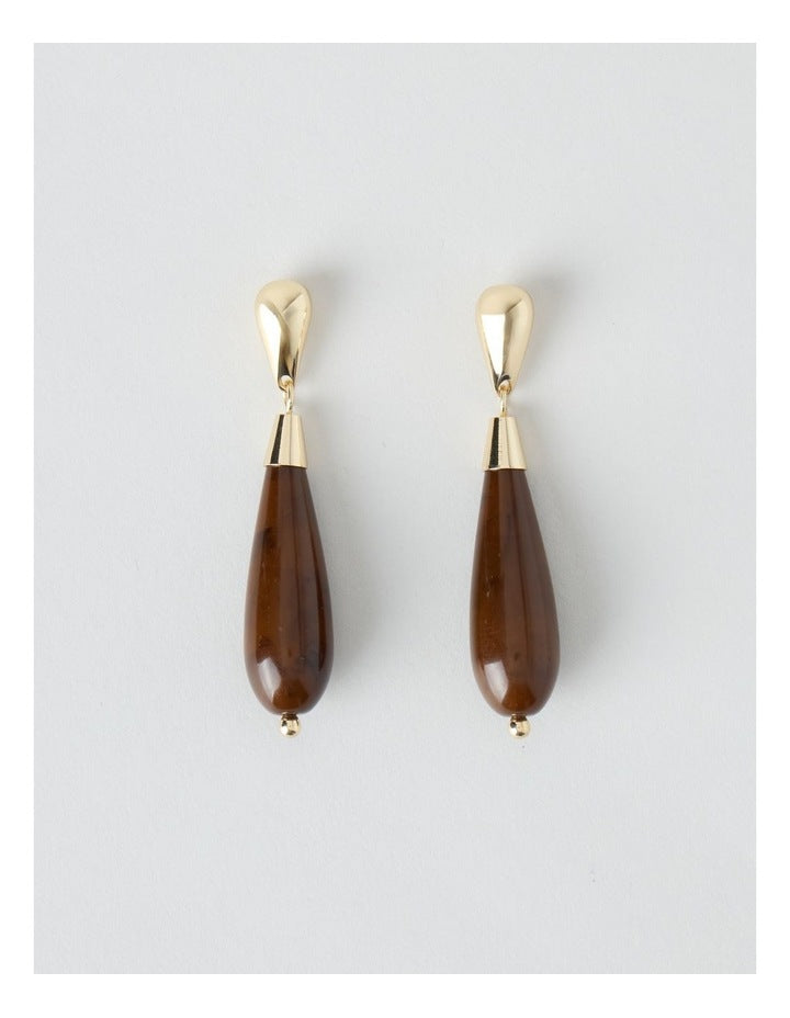 Tiger Eye Resin Drop Earrings