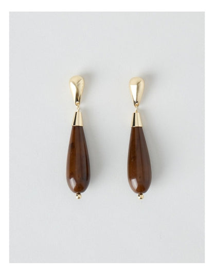 Tiger Eye Resin Drop Earrings