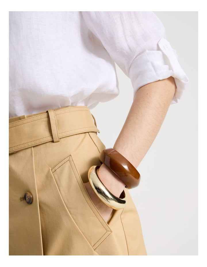 Resin Bangle in Zephyr Tiger Eye and Gold 2 Pack