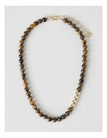 Stone Beaded Necklace with Tiger Eye
