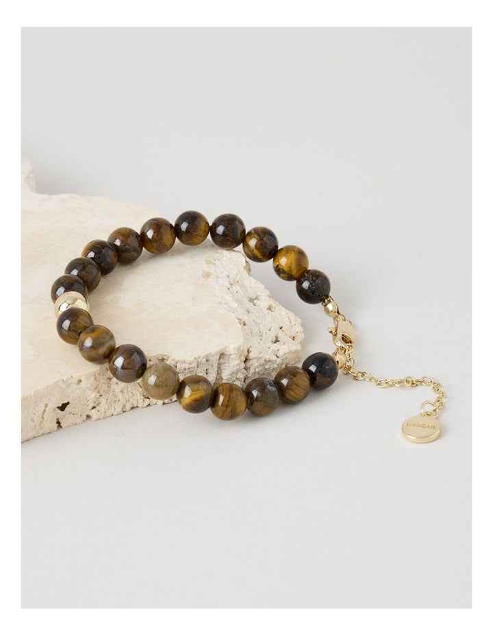 Stone Beaded Bracelet in Tiger Eye