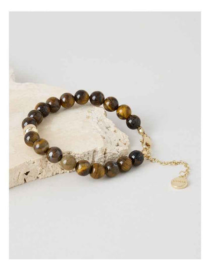 Stone Beaded Bracelet in Tiger Eye