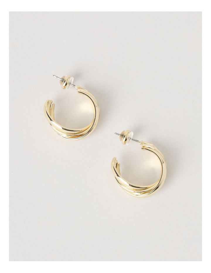 Texture Hoop Earring in Gold
