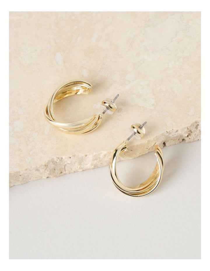 Texture Hoop Earring in Gold