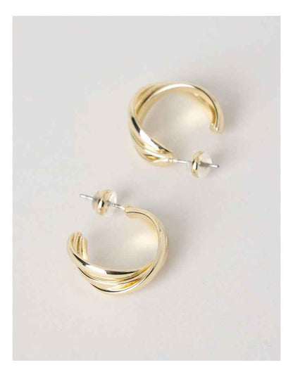 Texture Hoop Earring in Gold