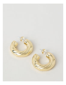 Chunky Twist Hoops in Gold