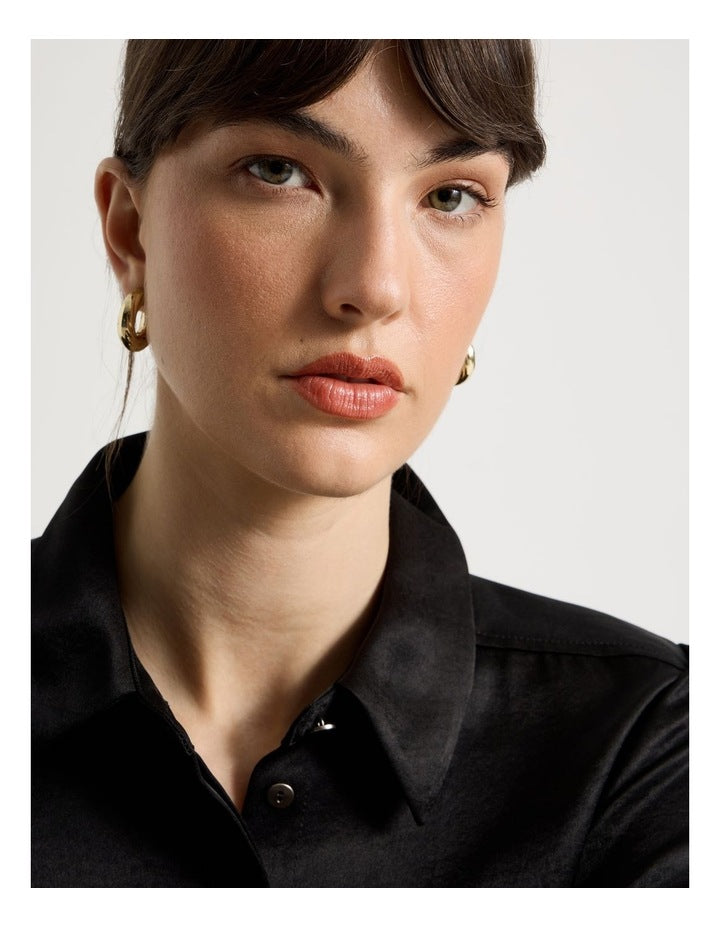 Chunky Twist Hoops in Gold