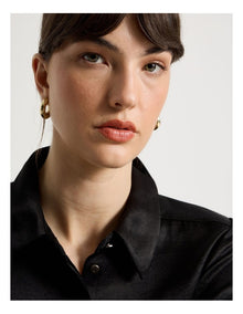 Chunky Twist Hoops in Gold
