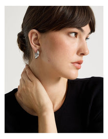 Chunky Twist Hoops in Silver
