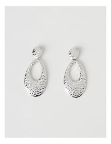 Textured Drop Earring in Silver