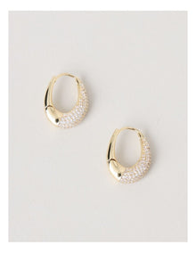 Twisted Diamante Hoops in Gold
