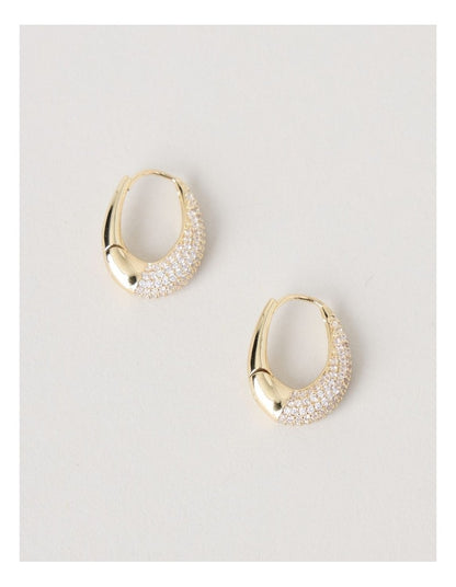 Twisted Diamante Hoops in Gold