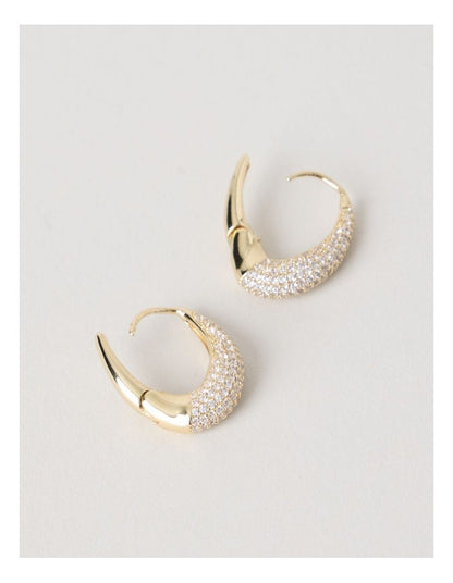 Twisted Diamante Hoops in Gold