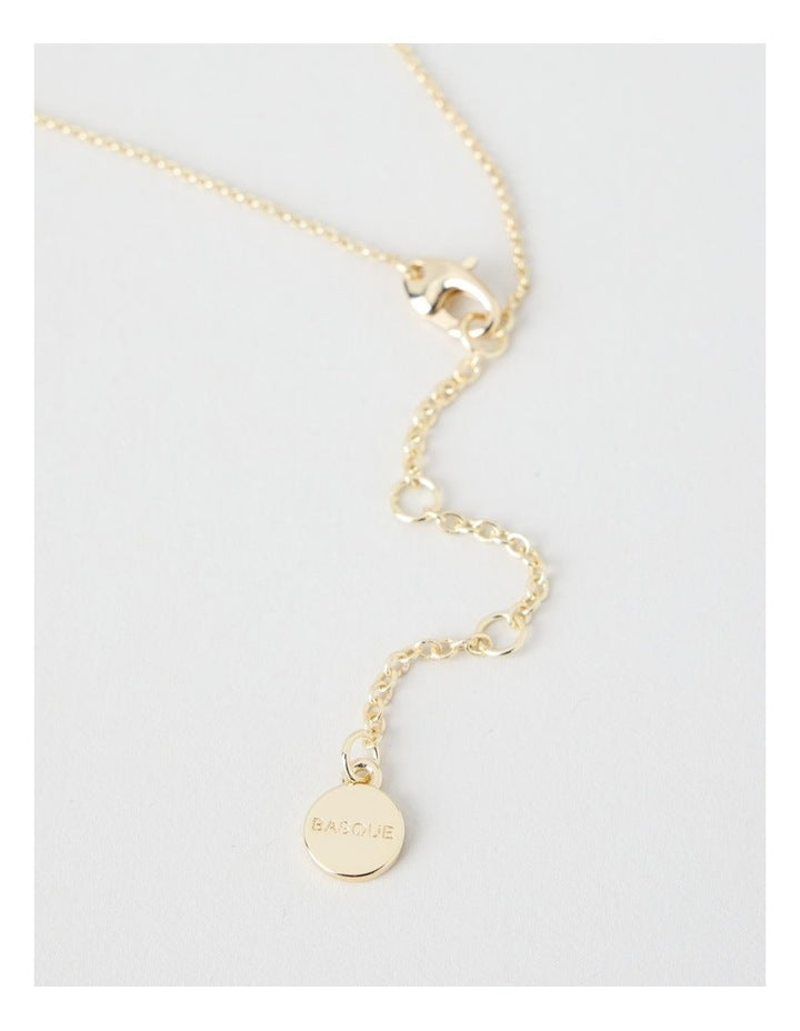 Gold Twisted Diamante Pendant Necklace