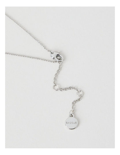Silver Twisted Diamante Pendant Necklace
