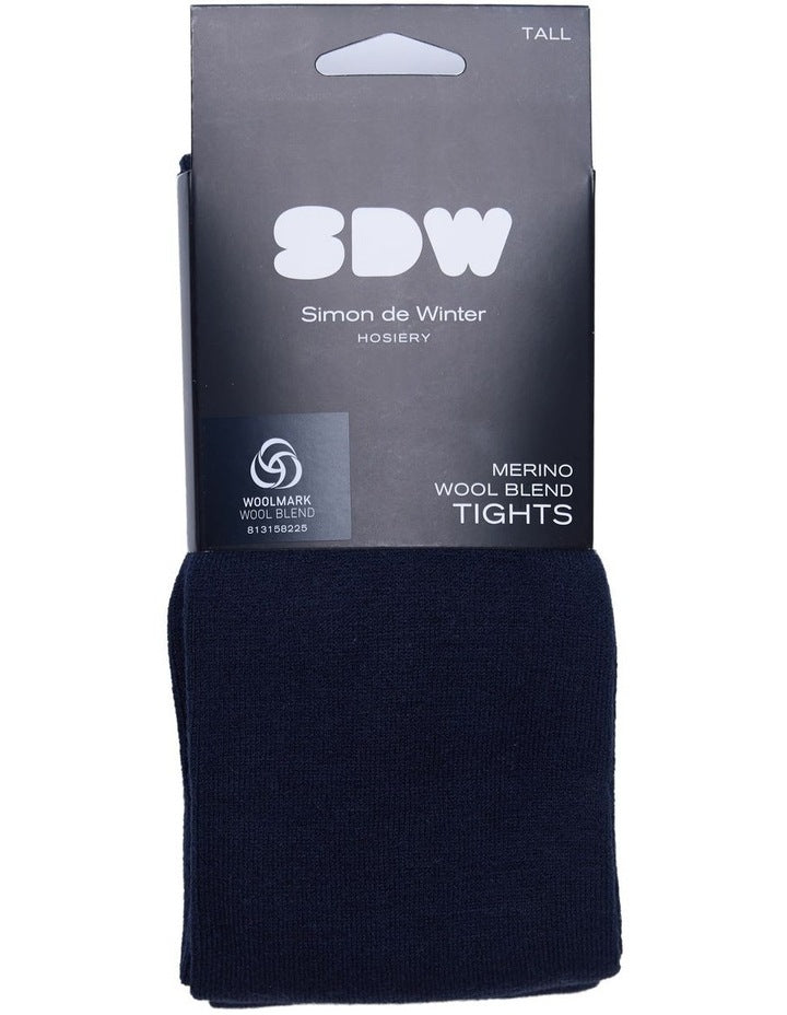 Merino Wool Blend Tights 1 Pack in Navy