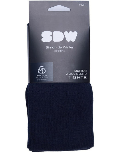 Merino Wool Blend Tights 1 Pack in Navy
