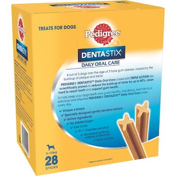 Pedigree DentaStix Small Dental Dog Treats Daily Oral Care Chews 28 pack