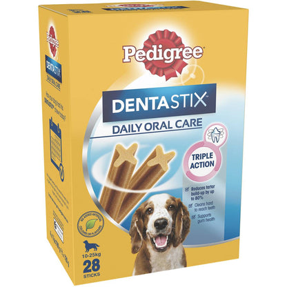 Pedigree DentaStix Medium Dental Dog Treats Daily Oral Care Chews 28 pack