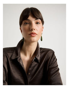 Forest Resin Drop Earrings in Green