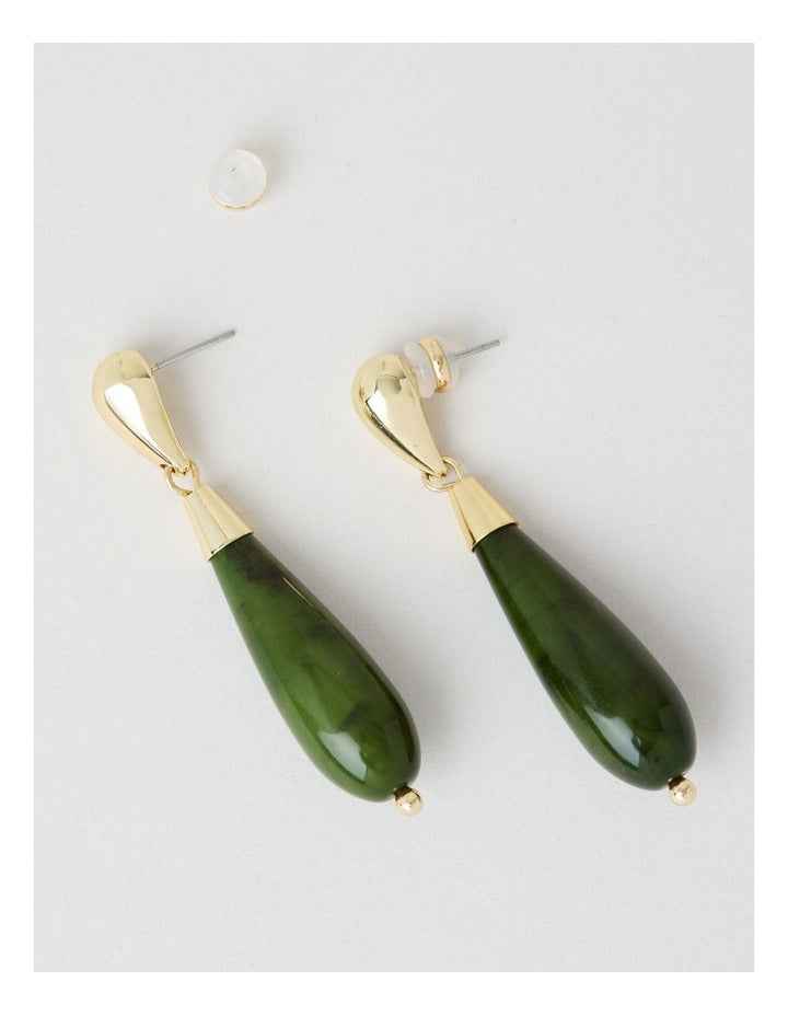 Forest Resin Drop Earrings in Green