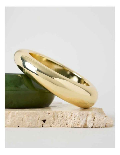 Gold and Resin Bangles in Forest 2 Pack