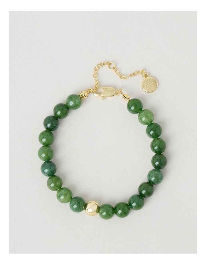 Stone Beaded Bracelet in Forest and Gold