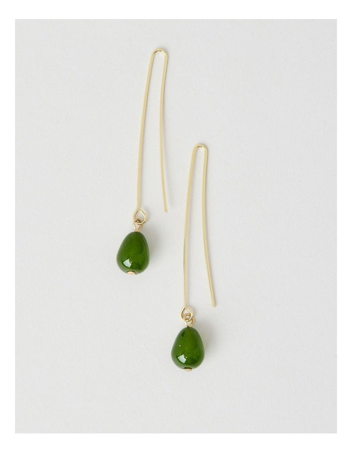 Resin Drop Earrings in Forest
